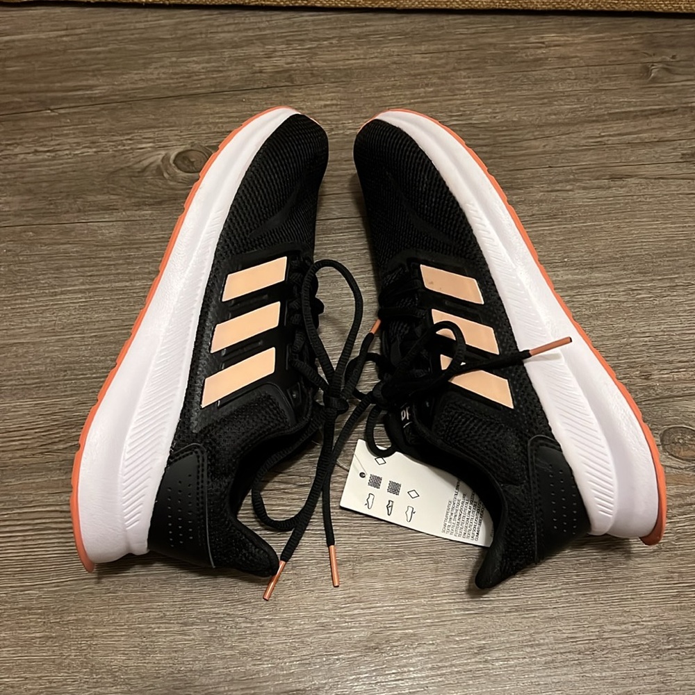New Adidas Runfalcon EE6932 Black Pink Running Shoes Lace Up Low Top Women - Picture 10 of 11